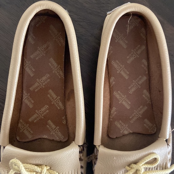 1980’s vintage thunderbird Minnetonka leather moccasins women’s size 8 great con - Picture 5 of 17